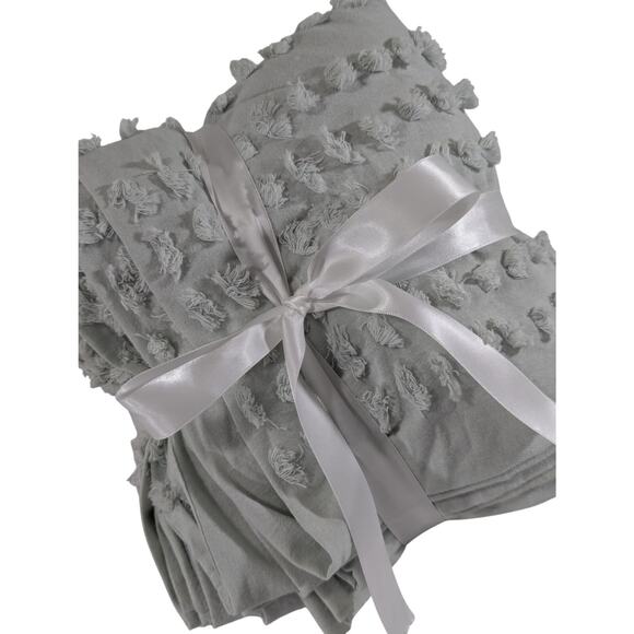 PURE COLLECTION BY INDIGO! SEAFOAM GREEN CHENILLE 100% COTTON SHOWER CURTAIN! - Picture 9 of 10